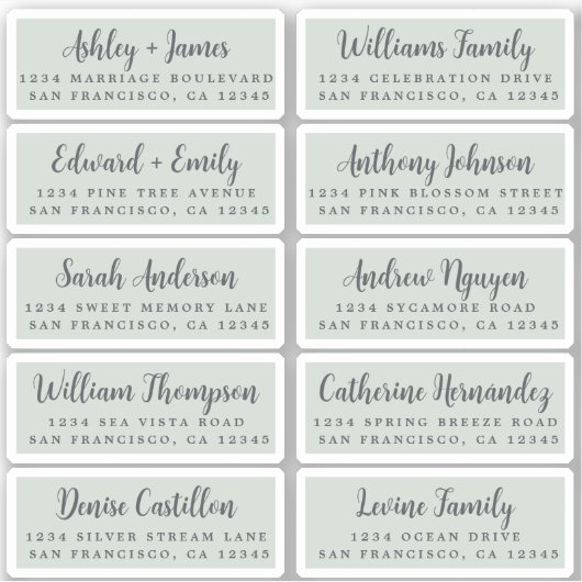 Postcard Calligraphy Wedding Guest Address Labels (Vorderseite)