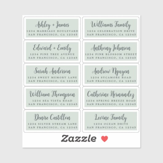 Postcard Calligraphy Wedding Guest Address Labels (Blatt)