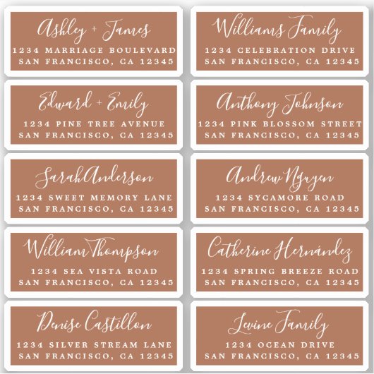 Postcard Calligraphy Wedding Guest Address Labels (Vorderseite)