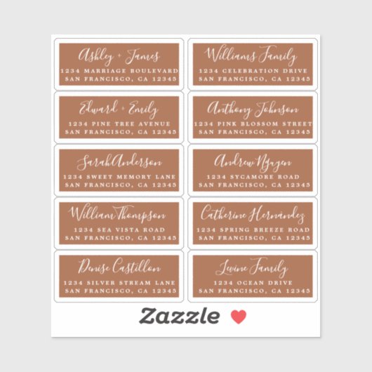 Postcard Calligraphy Wedding Guest Address Labels (Blatt)