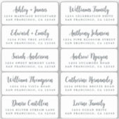 Postcard Calligraphy Wedding Guest Address Labels (Vorderseite)