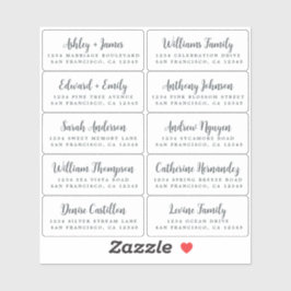 Postcard Calligraphy Wedding Guest Address Labels