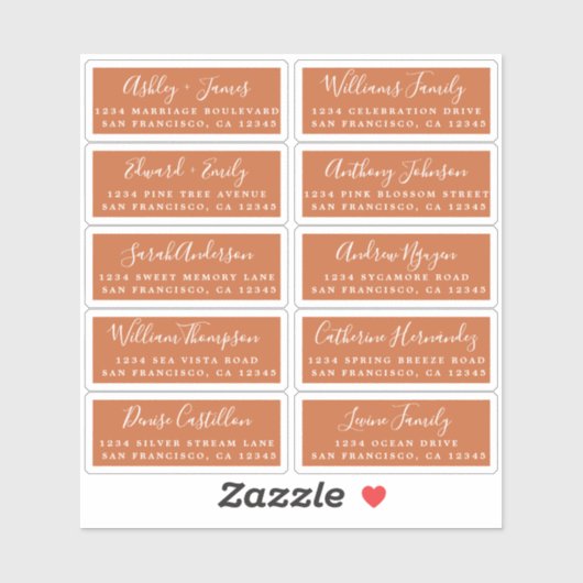 Postcard Calligraphy Wedding Guest Address Labels (Blatt)