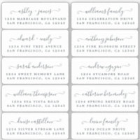 Postcard Calligraphy Wedding Guest Address Labels