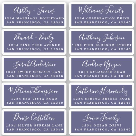 Postcard Calligraphy Wedding Guest Address Labels (Vorderseite)