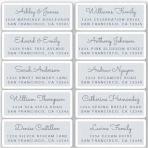 Postcard Calligraphy Wedding Guest Address Labels