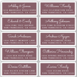 Postcard Calligraphy Wedding Guest Address Labels