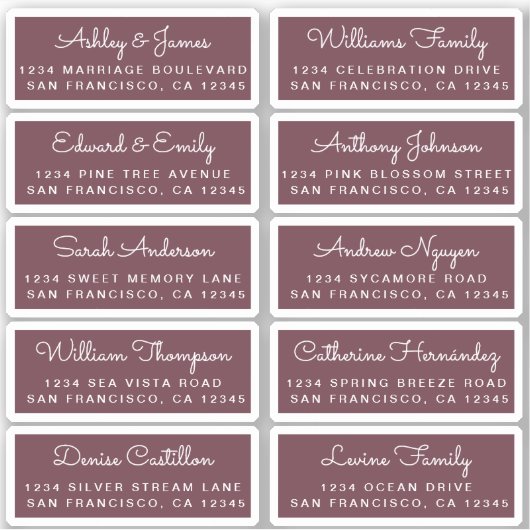 Postcard Calligraphy Wedding Guest Address Labels (Vorderseite)