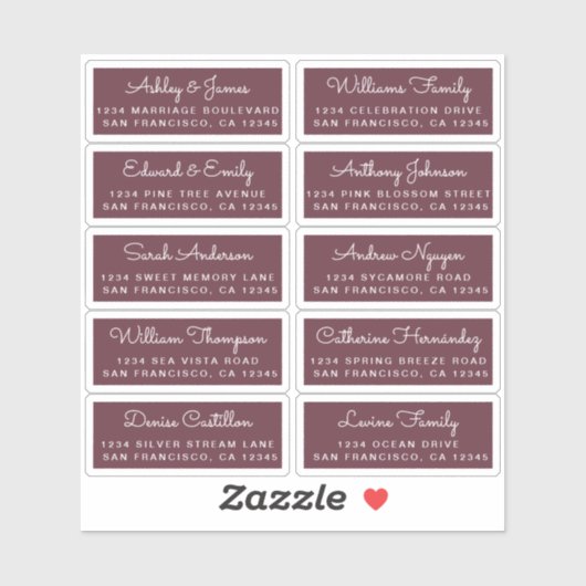 Postcard Calligraphy Wedding Guest Address Labels (Blatt)