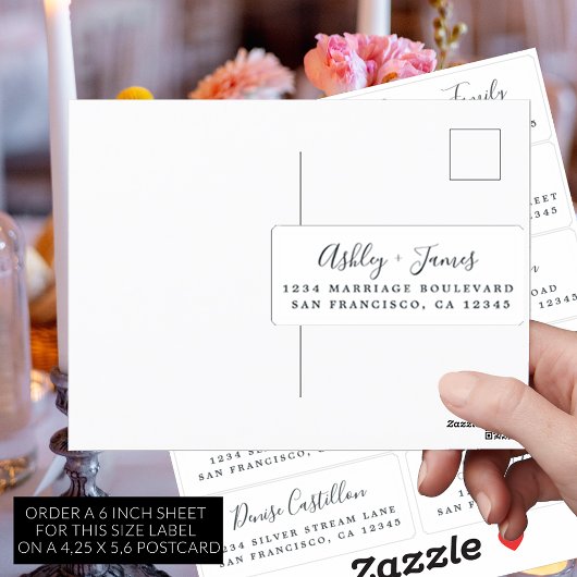 Postcard Calligraphy Wedding Guest Address Labels