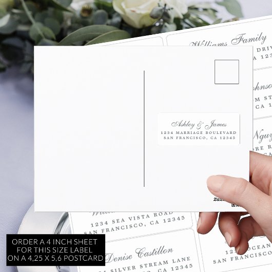 Postcard Calligraphy Wedding Guest Address Labels