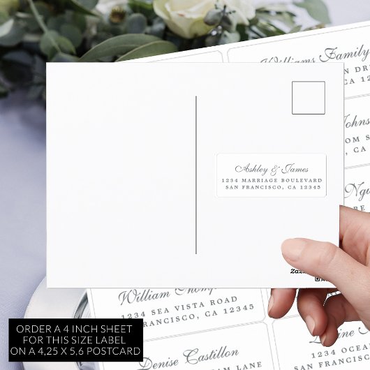 Postcard Calligraphy Wedding Guest Address Labels