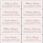 Postcard Calligraphy Wedding Guest Address Labels<br><div class="desc">Einfach zu personalisieren, Namen und Adressen / individuelle Etikettenaufkleber für Hochzeitsgäste in einer Größe von 2 x 0, 8 Zoll, geeignet für Postkarten! Diese eleganten, modernen und stilvollen Hochzeitsadressen-Labels bieten Ihre Hochzeitsgast-Namen in schwarz-eleganter Schrift-Kalligraphie auf pastellrosa Hintergrund. Fügen Sie einfach Ihre persönlichen Namen und Adresse Ihrer Hochzeitsgäste hinzu. Exklusiv für...</div>
