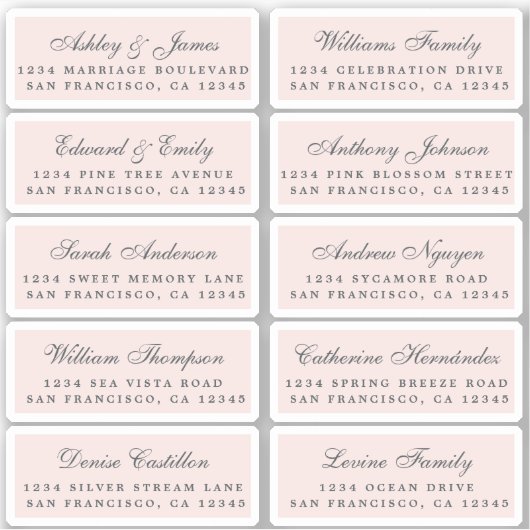 Postcard Calligraphy Wedding Guest Address Labels (Vorderseite)