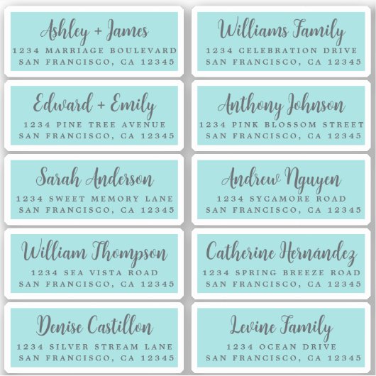 Postcard Calligraphy Wedding Guest Address Labels (Vorderseite)