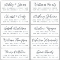 Postcard Calligraphy Wedding Guest Address Labels