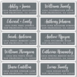 Postcard Calligraphy Wedding Guest Address Labels<br><div class="desc">Einfach zu personalisieren, Namen und Adressen / individuelle Etikettenaufkleber für Hochzeitsgäste in einer Größe von 2 x 0, 8 Zoll, geeignet für Postkarten! Diese eleganten, modernen und stilvollen Hochzeitsadressen-Labels bieten Ihre Hochzeitsgäste in weißer, eleganter, handgeschriebener Schrift-Kalligraphie auf schwarzem Hintergrund. Fügen Sie einfach Ihre persönlichen Namen und Adresse Ihrer Hochzeitsgäste hinzu....</div>