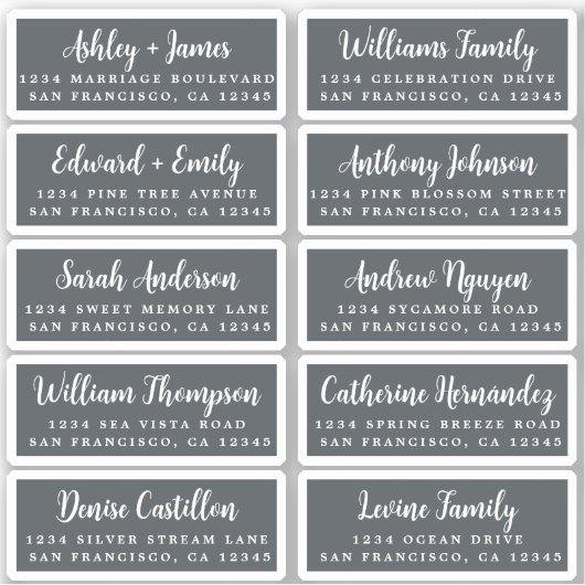 Postcard Calligraphy Wedding Guest Address Labels (Vorderseite)