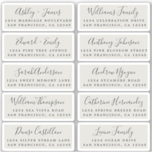 Postcard Calligraphy Wedding Guest Address Labels