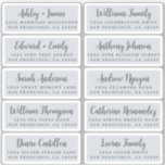 Postcard Calligraphy Wedding Guest Address Labels<br><div class="desc">Einfach zu personalisieren, Namen und Adressen / individuelle Etikettenaufkleber für Hochzeitsgäste in einer Größe von 2 x 0, 8 Zoll, geeignet für Postkarten! Diese eleganten, modernen und stilvollen Hochzeitsadressen-Labels bieten Ihre Hochzeitsgast-Namen in schwarz-eleganter Schrift-Kalligraphie auf pastellblauem Hintergrund. Fügen Sie einfach Ihre persönlichen Namen und Adresse Ihrer Hochzeitsgäste hinzu. Exklusiv für...</div>
