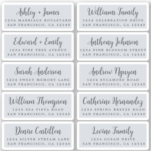 Postcard Calligraphy Wedding Guest Address Labels (Vorderseite)