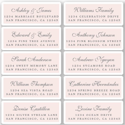 Postcard Calligraphy Wedding Guest Address Labels (Vorderseite)