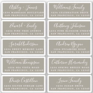 Postcard Calligraphy Wedding Guest Address Labels