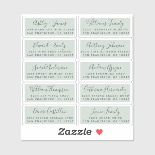 Postcard Calligraphy Wedding Guest Address Labels (Blatt)