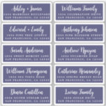 Postcard Calligraphy Wedding Guest Address Labels<br><div class="desc">Einfach zu personalisieren, Namen und Adressen / individuelle Etikettenaufkleber für Hochzeitsgäste in einer Größe von 2 x 0, 8 Zoll, geeignet für Postkarten! Diese schicken, modernen und stilvollen Hochzeitsadressen-Labels bieten Ihre Hochzeitsgäste in weißer, eleganter Schrift-Kalligraphie auf marinebasischem Hintergrund. Fügen Sie einfach Ihre persönlichen Namen und Adresse Ihrer Hochzeitsgäste hinzu. Exklusiv...</div>