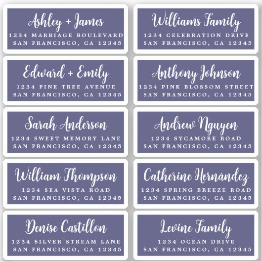 Postcard Calligraphy Wedding Guest Address Labels (Vorderseite)