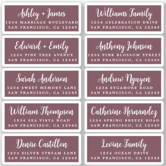 Postcard Calligraphy Wedding Guest Address Labels (Vorderseite)
