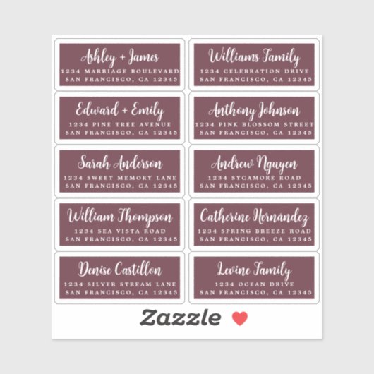 Postcard Calligraphy Wedding Guest Address Labels (Blatt)