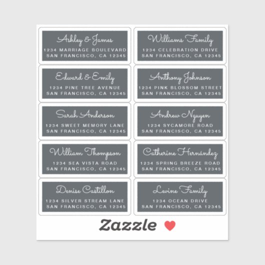 Postcard Calligraphy Wedding Guest Address Labels (Blatt)
