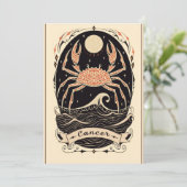 Postcard - Cancer Celestial Zodiac Art Feiertagskarte (Stehend Vorderseite)