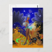 Postcard Celebration Showgirl in Blue Postkarte (Vorne/Hinten)