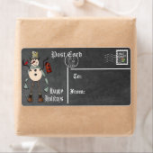 Postcard, Chalkboard Snowman Gift Tag - Blau (Insitu)