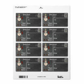 Postcard, Chalkboard Snowman Gift Tag - Blau (Vorne)