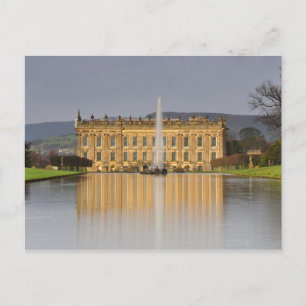 Postcard Chatsworth House Reflections U.K. Postkarte
