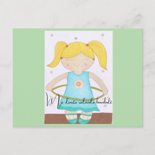 Postcard Child playing with a hula hoop Postkarte (Vorderseite)