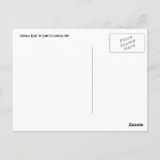 Postcard: Chocolate Klaus - Leonetto Cappiello Postkarte (Rückseite)