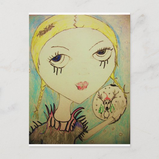 Postcard Christmas Princess Zombie Feiertagspostkarte (Vorderseite)