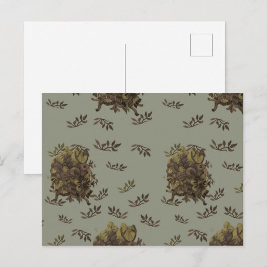 Postcard Ciervo con moños Postkarte (Vorne/Hinten)