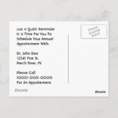 Postcard Clock Face Time Appointment Reminder Postkarte (Rückseite)
