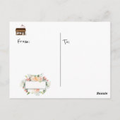 Postcard Coffee Shop Hot Chocolate Marshmallows Postkarte (Rückseite)