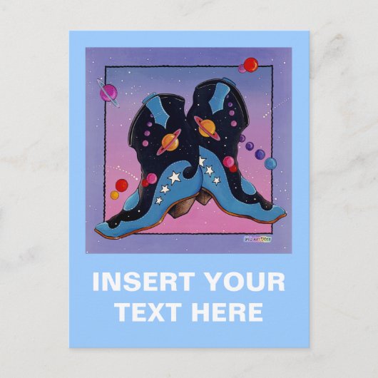 Postcard - Cowboy Boots in der Nacht Postkarte (Vorderseite)