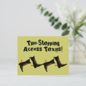 Postcard Cowboy Stiefel Zwei-Schritte-Takt über Te Postkarte (Stehend Vorderseite)