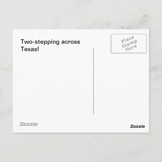 Postcard Cowboy Stiefel Zwei-Schritte-Takt über Te Postkarte (Rückseite)