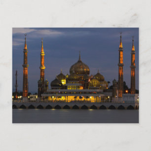 Postcard Crystal Mosque Terengganu, Malaysia Postkarte
