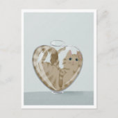 Postcard - Cute Cat in Glass Postkarte (Vorderseite)