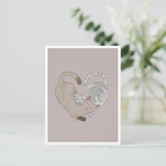 Postcard - Cute Cat Postkarte (Stehend Vorderseite)